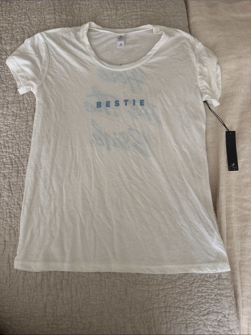 BESTIE White Graphic Crewneck Tee
